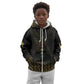 Ghana Black Star Custom Kid Hoodie Gold Ananse Spiderweb Inspired