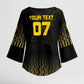 Ghana Black Star Custom Kimono Sleeve Blouse Gold Ananse Spiderweb Inspired