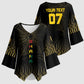 Ghana Black Star Custom Kimono Sleeve Blouse Gold Ananse Spiderweb Inspired