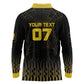 Ghana Black Star Custom Long Sleeve Polo Shirt Gold Ananse Spiderweb Inspired