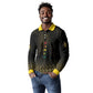 Ghana Black Star Custom Long Sleeve Polo Shirt Gold Ananse Spiderweb Inspired