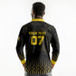 Ghana Black Star Custom Long Sleeve Polo Shirt Gold Ananse Spiderweb Inspired