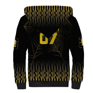 Ghana Black Star Custom Sherpa Hoodie Gold Ananse Spiderweb Inspired