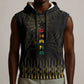 Ghana Black Star Custom Sleeveless Hoodie Gold Ananse Spiderweb Inspired