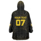 Ghana Black Star Custom Wearable Blanket Hoodie Gold Ananse Spiderweb Inspired