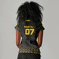 Ghana Black Star Custom Women V-Neck T-Shirt Gold Ananse Spiderweb Inspired