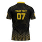 Ghana Black Star Custom Zipper Polo Shirt Gold Ananse Spiderweb Inspired