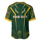 Personalised South African Heritage Day Baseball Jersey Kente Ethnic Patterns Mix Springboks