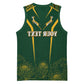 Personalised South African Heritage Day Basketball Jersey Kente Ethnic Patterns Mix Springboks - African Pride