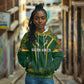 Personalised South African Heritage Day Hoodie Kente Ethnic Patterns Mix Springboks