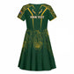 Personalised South African Heritage Day Kid Short Sleeve Dress Kente Ethnic Patterns Mix Springboks
