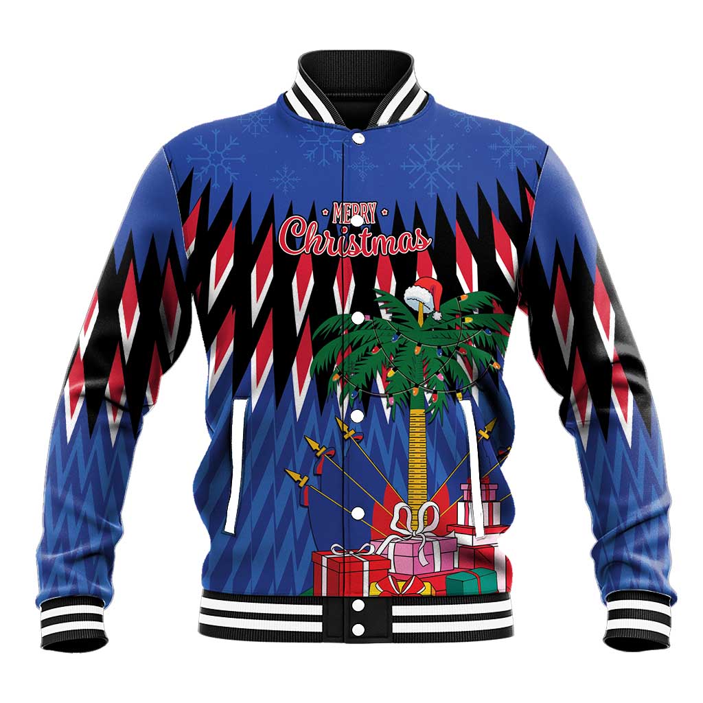 Haiti Afro Christmas Personalized Baseball Jacket Festive Vibes