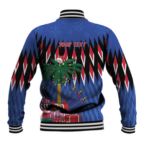 Haiti Afro Christmas Personalized Baseball Jacket Festive Vibes