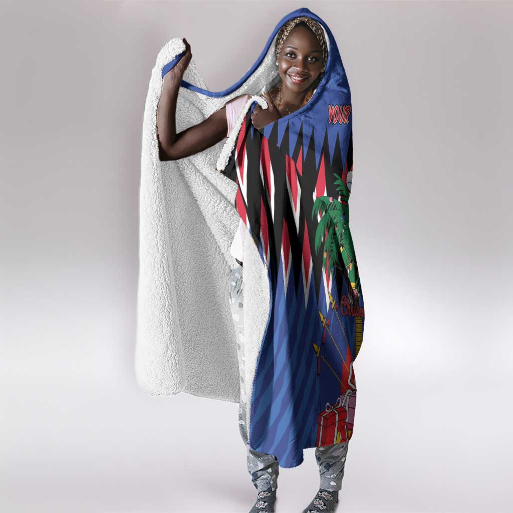Haiti Afro Christmas Personalized Hooded Blanket Festive Vibes
