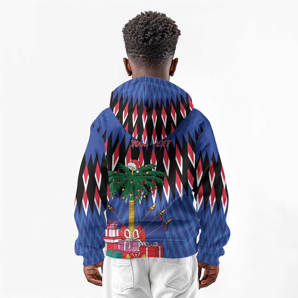 Haiti Afro Christmas Personalized Kid Hoodie Festive Vibes