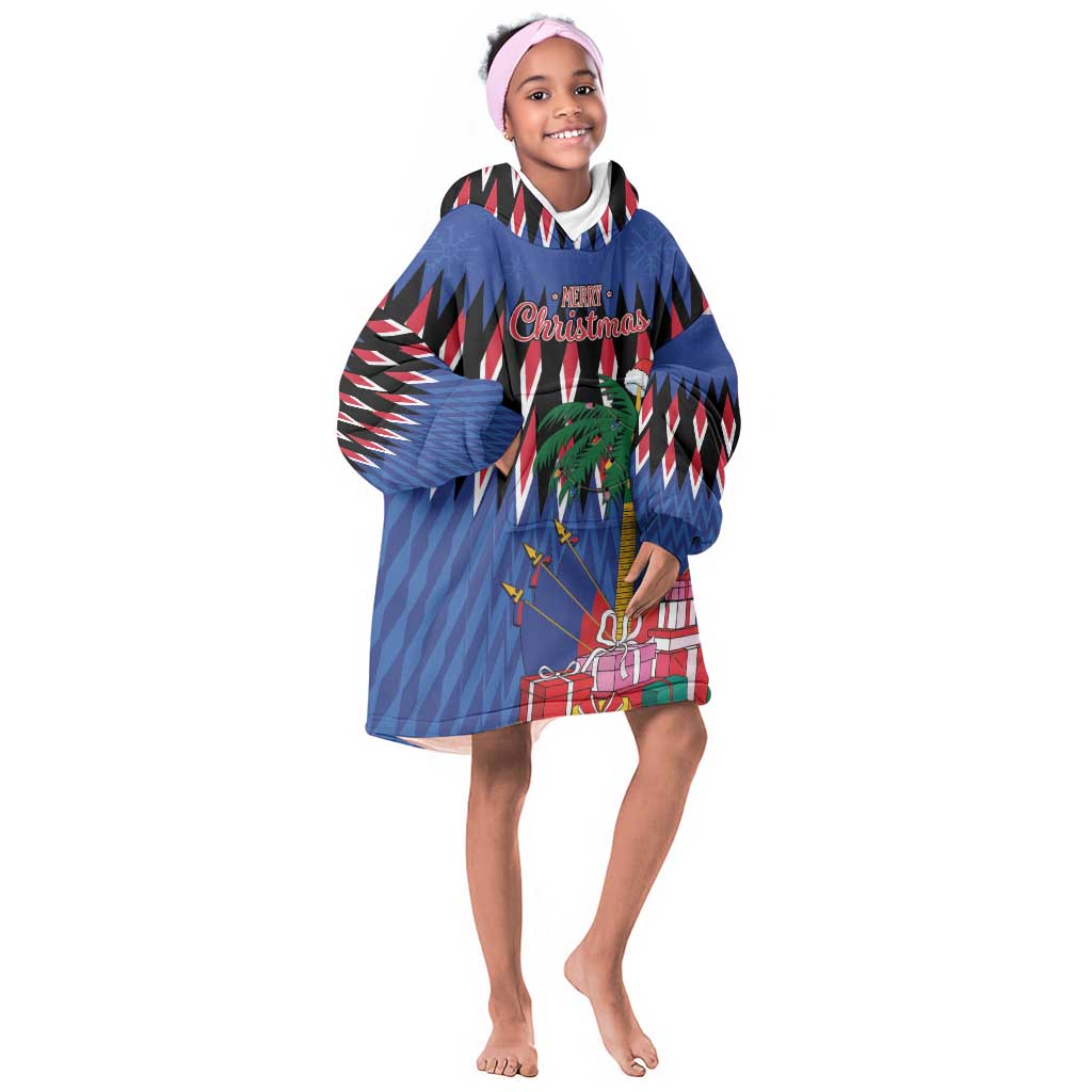Haiti Afro Christmas Personalized Kid Wearable Blanket Hoodie Festive Vibes