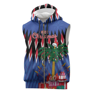 Haiti Afro Christmas Personalized Sleeveless Zip Hoodie Festive Vibes - African Pride