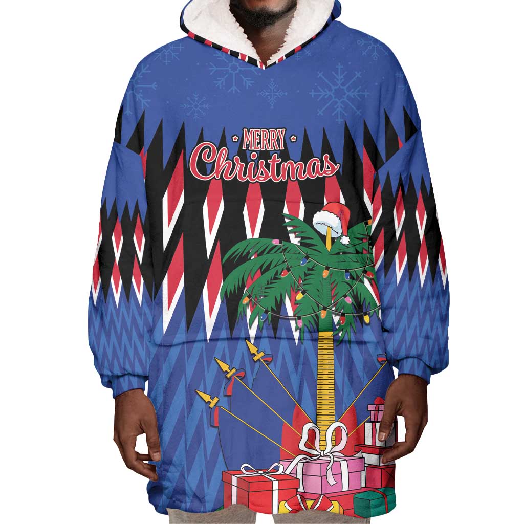 Haiti Afro Christmas Personalized Wearable Blanket Hoodie Festive Vibes