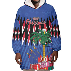 Haiti Afro Christmas Personalized Wearable Blanket Hoodie Festive Vibes