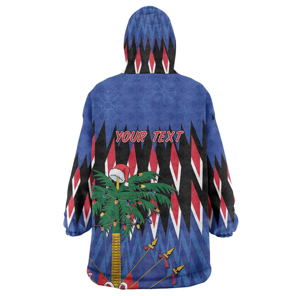 Haiti Afro Christmas Personalized Wearable Blanket Hoodie Festive Vibes