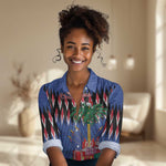 Haiti Afro Christmas Personalized Women Casual Shirt Festive Vibes LT7