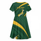 Personalized South Africa Bokke Kid Short Sleeve Dress Minimalism Style