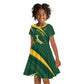 Personalized South Africa Bokke Kid Short Sleeve Dress Minimalism Style