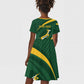 Personalized South Africa Bokke Kid Short Sleeve Dress Minimalism Style