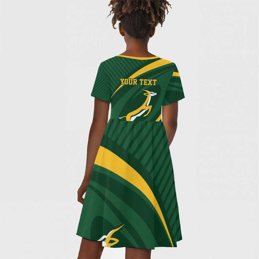 Personalized South Africa Bokke Kid Short Sleeve Dress Minimalism Style