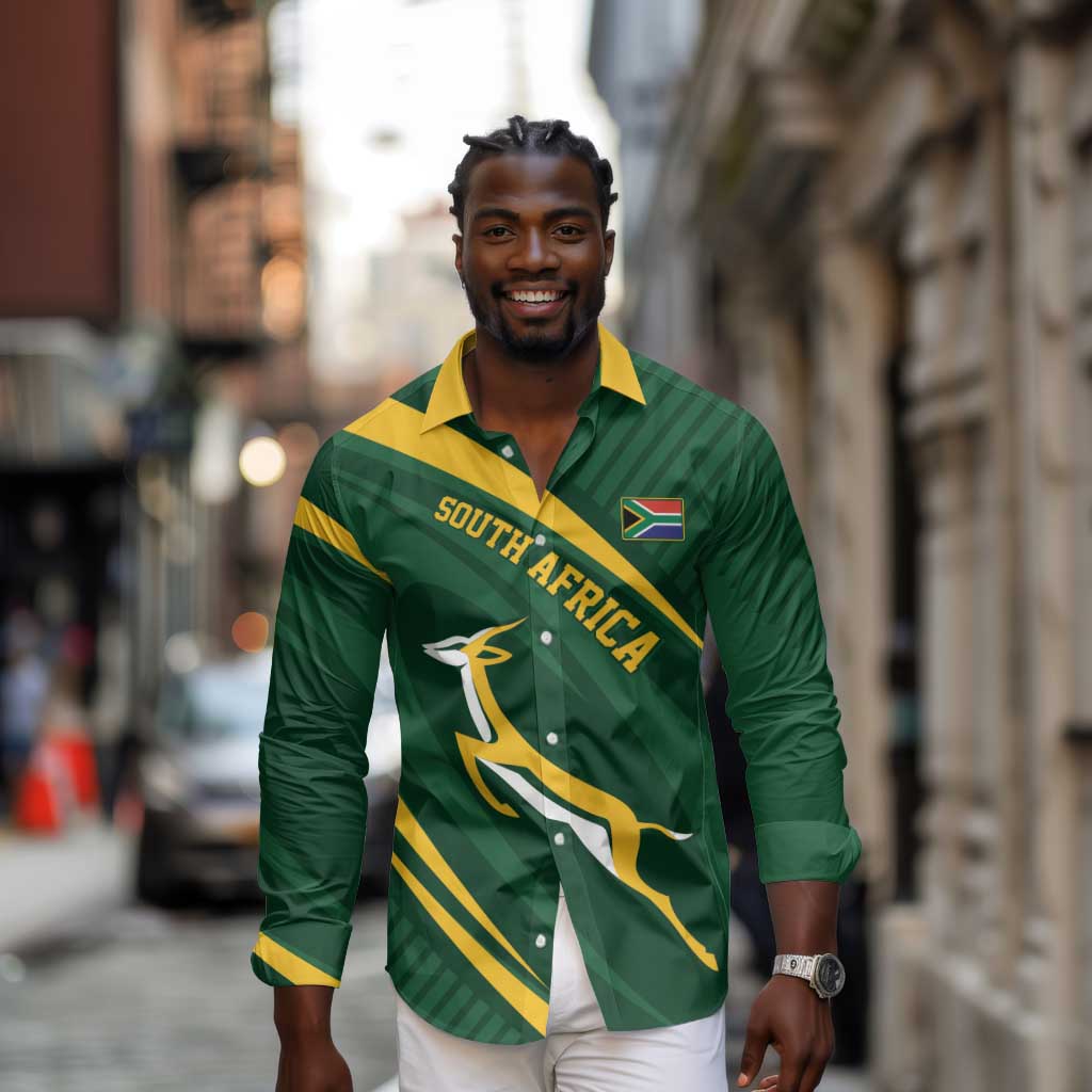 Personalized South Africa Bokke Long Sleeve Button Shirt Minimalism Style