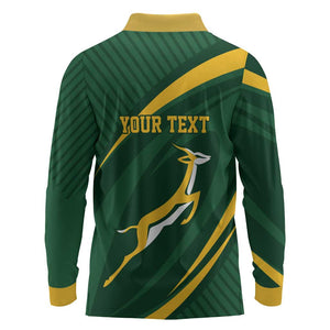Personalized South Africa Bokke Long Sleeve Polo Shirt Minimalism Style