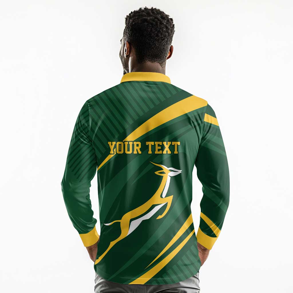 Personalized South Africa Bokke Long Sleeve Polo Shirt Minimalism Style
