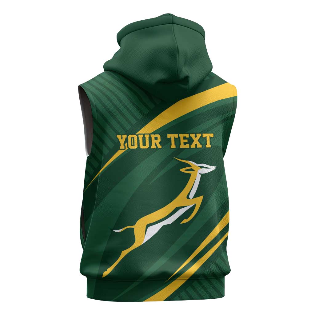 Personalized South Africa Bokke Sleeveless Zip Hoodie Minimalism Style - African Pride