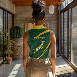 Personalized South Africa Bokke Women Sleeveless Polo Shirt Minimalism Style