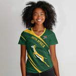 Personalized South Africa Bokke Women V-Neck T-Shirt Minimalism Style