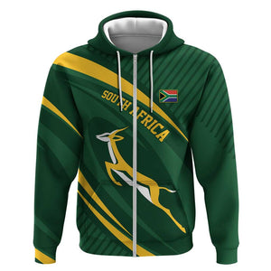 Personalized South Africa Bokke Zip Hoodie Minimalism Style