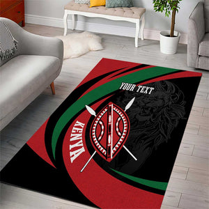 Kenya Personalized Area Rug Mashujaa Day Lion Warrior