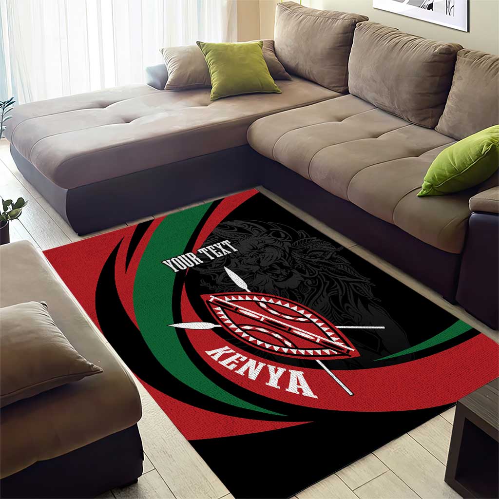 Kenya Personalized Area Rug Mashujaa Day Lion Warrior