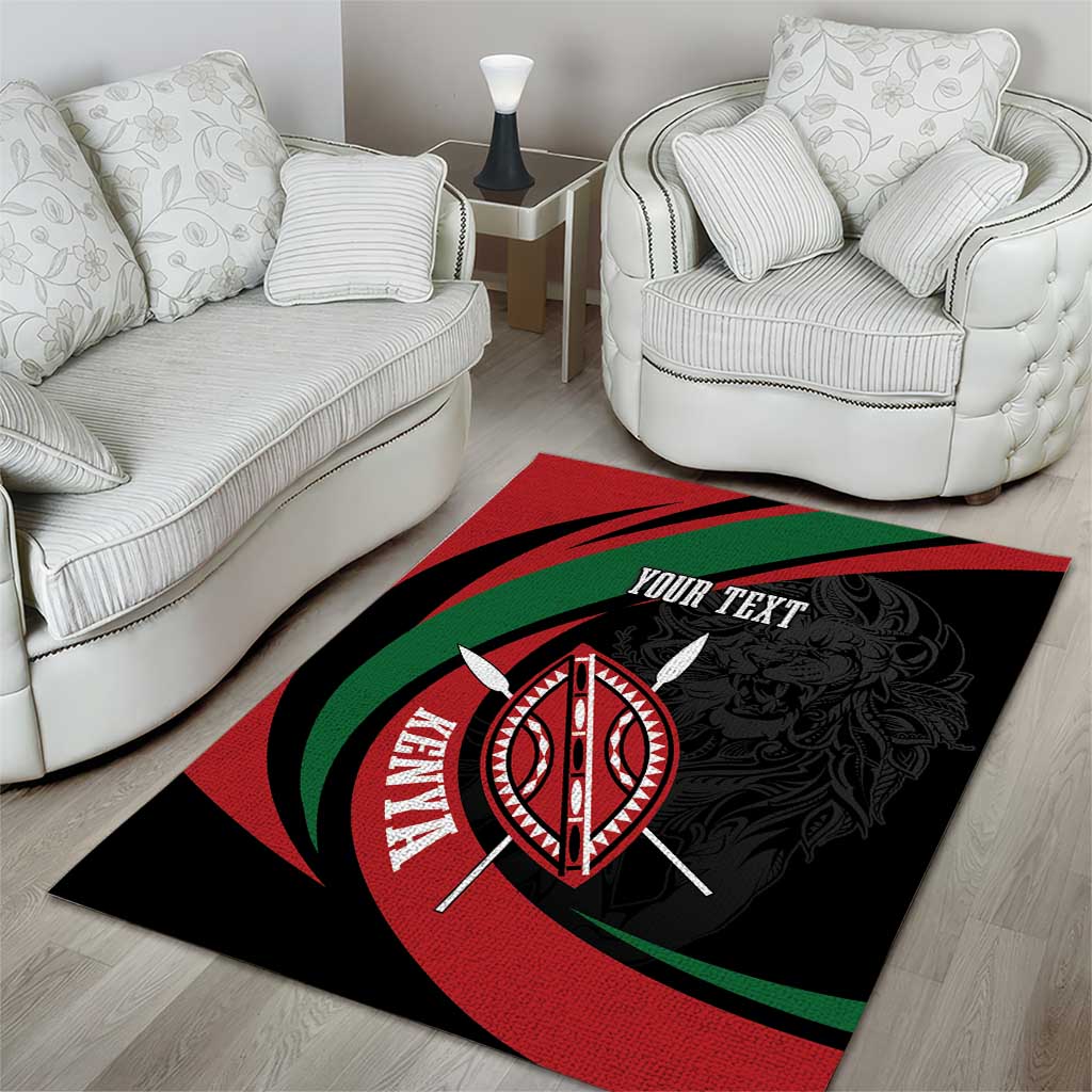 Kenya Personalized Area Rug Mashujaa Day Lion Warrior