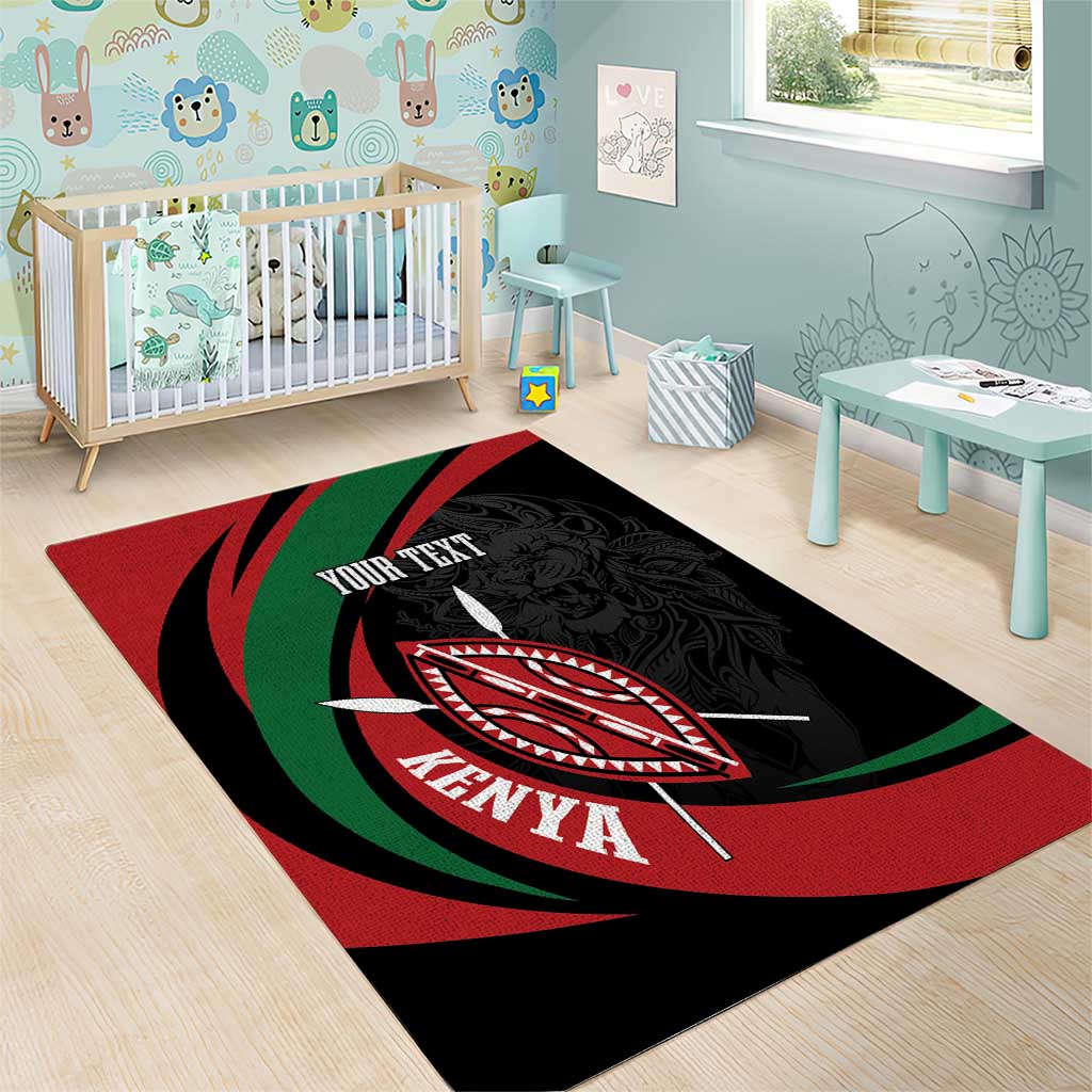 Kenya Personalized Area Rug Mashujaa Day Lion Warrior
