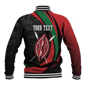 Kenya Personalized Baseball Jacket Mashujaa Day Lion Warrior LT7