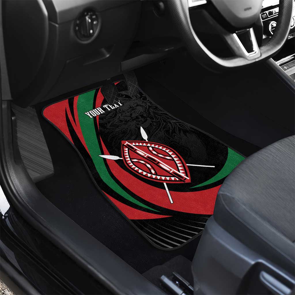 Kenya Personalized Car Mats Mashujaa Day Lion Warrior