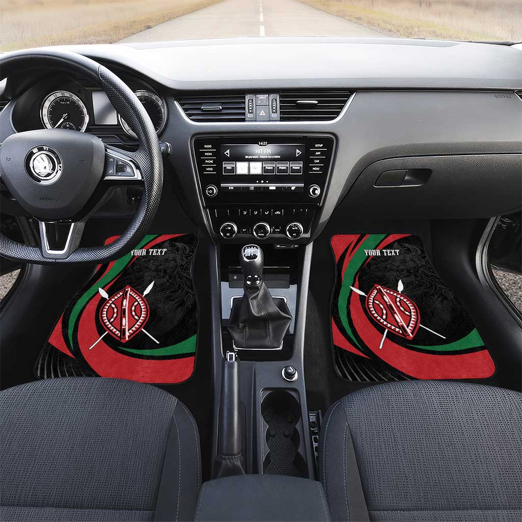 Kenya Personalized Car Mats Mashujaa Day Lion Warrior