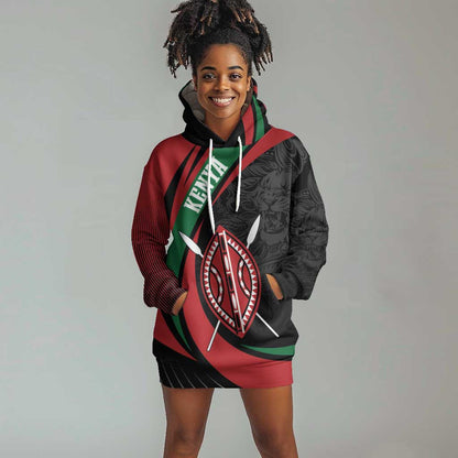 Kenya Personalized Hoodie Dress Mashujaa Day Lion Warrior