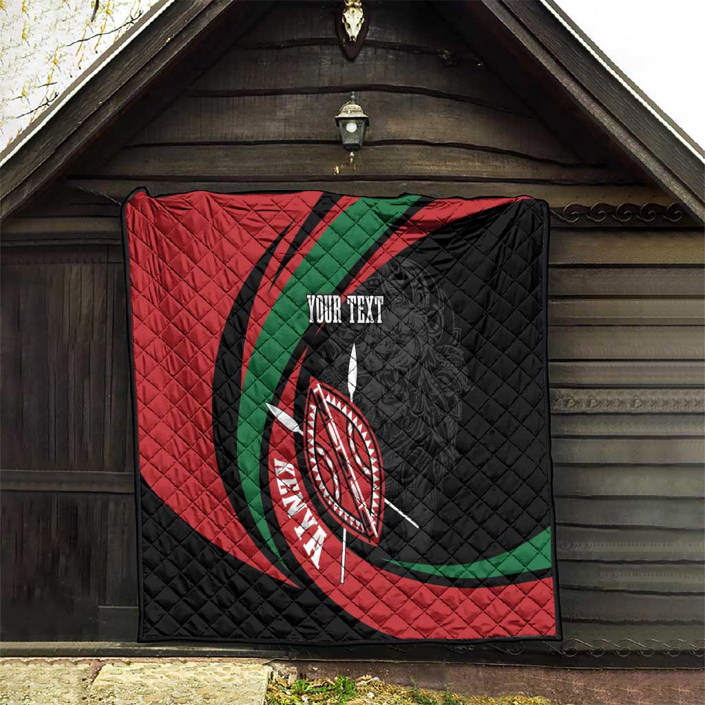 Kenya Personalized Quilt Mashujaa Day Lion Warrior