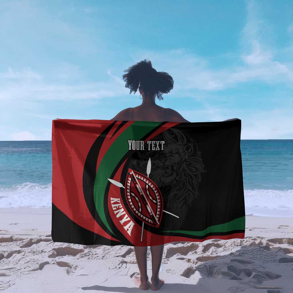 Kenya Personalized Sarong Mashujaa Day Lion Warrior