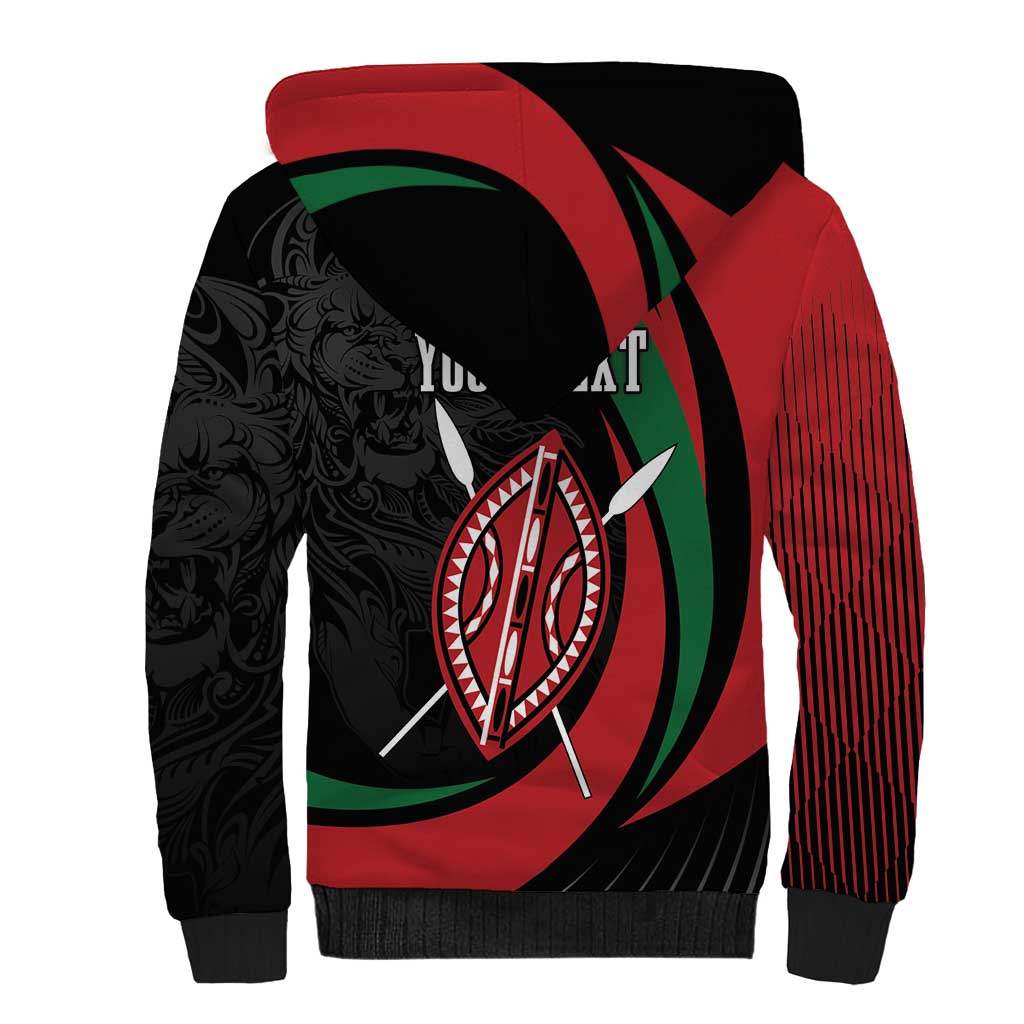 Kenya Personalized Sherpa Hoodie Mashujaa Day Lion Warrior