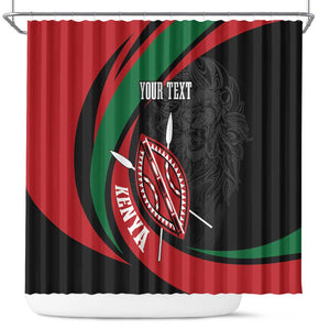 Kenya Personalized Shower Curtain Mashujaa Day Lion Warrior