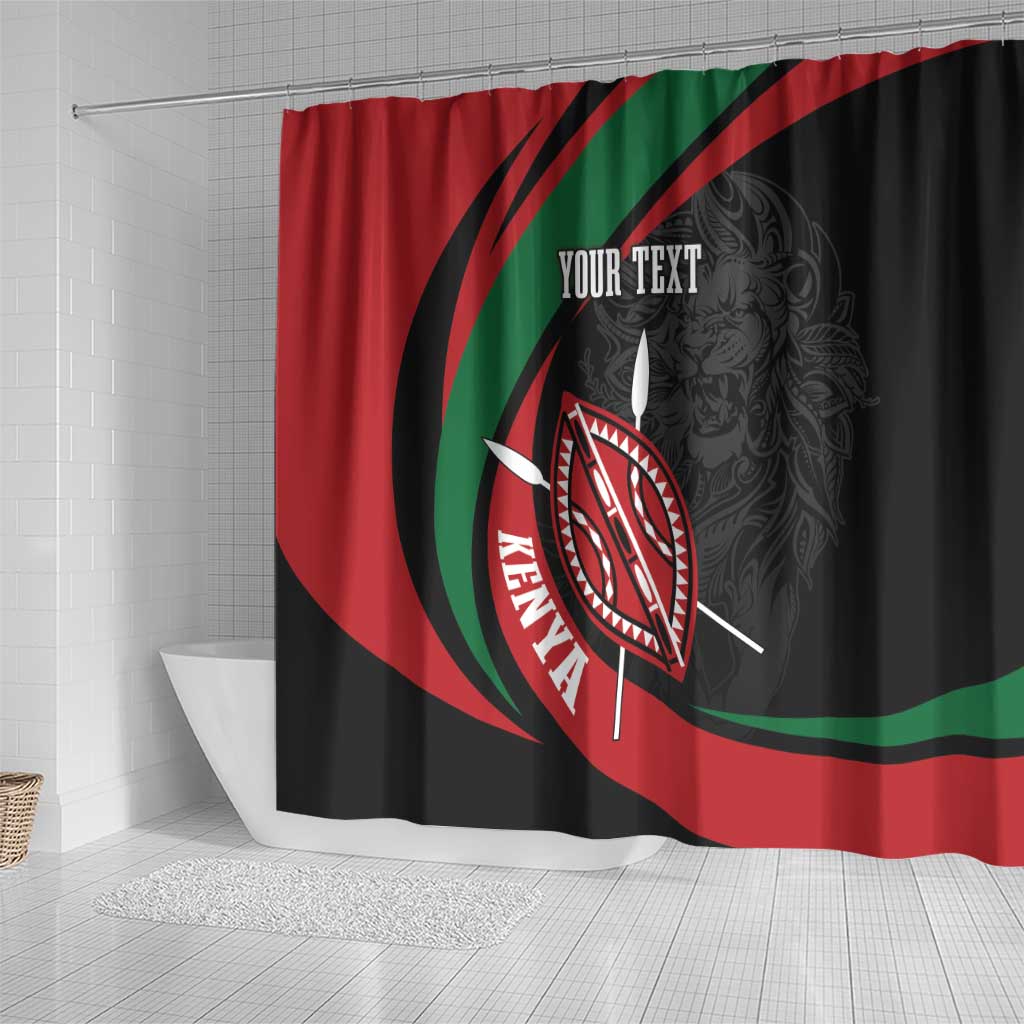 Kenya Personalized Shower Curtain Mashujaa Day Lion Warrior
