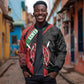 Kenya Personalized Sleeve Zip Bomber Jacket Mashujaa Day Lion Warrior